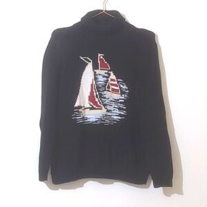 Vintage Nautical Sailboat Turtleneck Sweater ⛵️⚓️